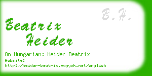 beatrix heider business card